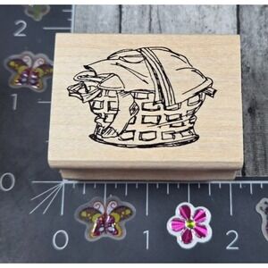 Art Impressions Laundry Basket E1713 Rubber Stamp Wood #A68
